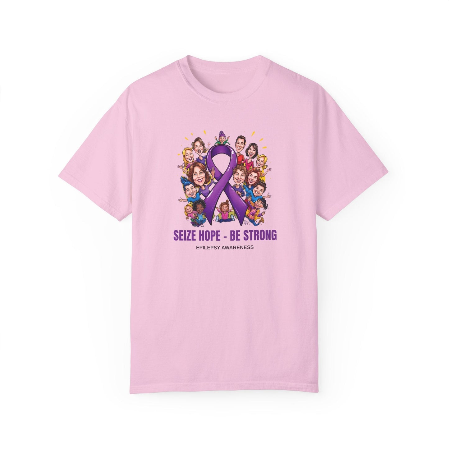 Camiseta Unisex Teñida en Prenda para la Conciencia de la Epilepsia - Aprovecha la Esperanza, Sé Fue