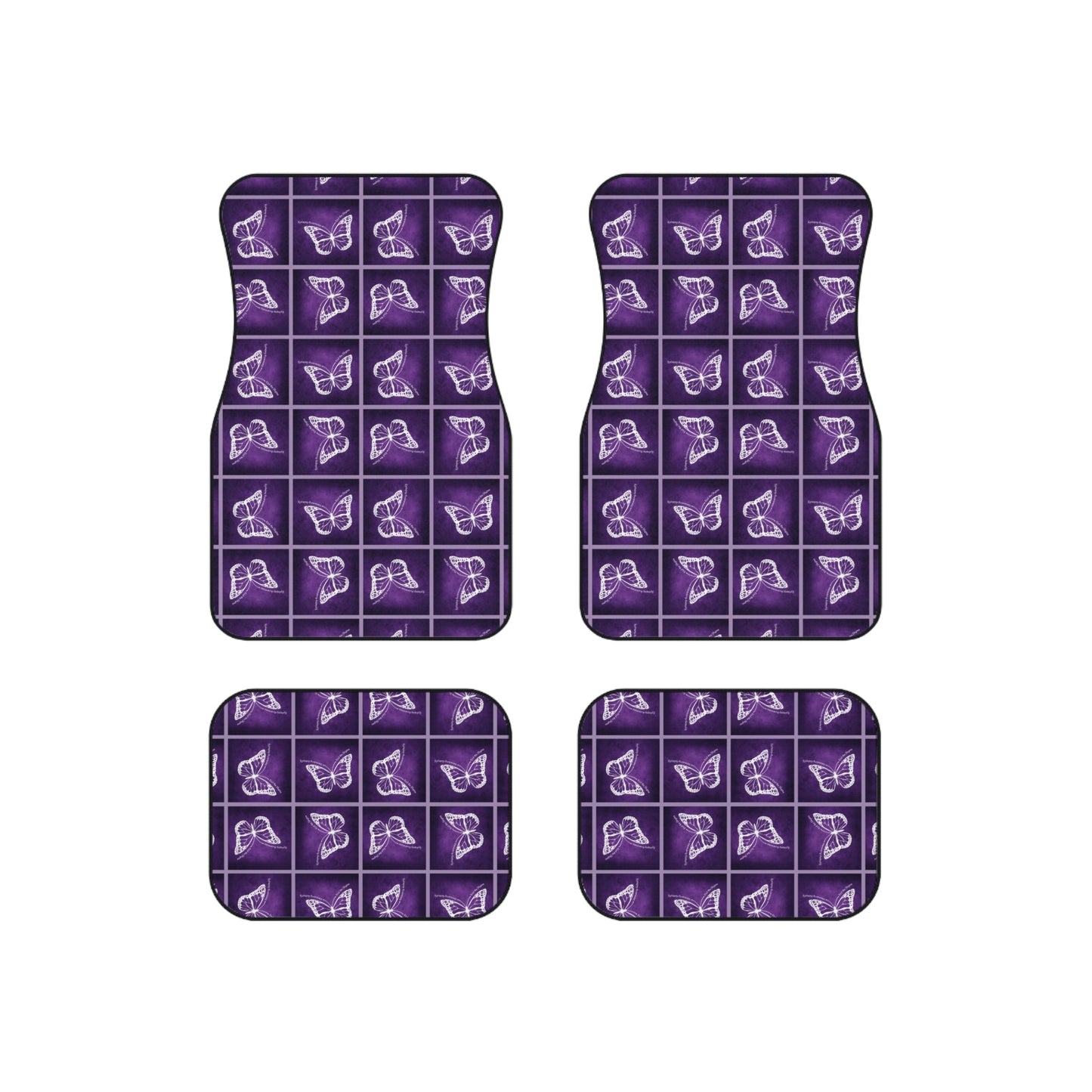 Elegant Purple Butterfly Car Mats Set