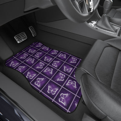 Elegant Purple Butterfly Car Mats Set