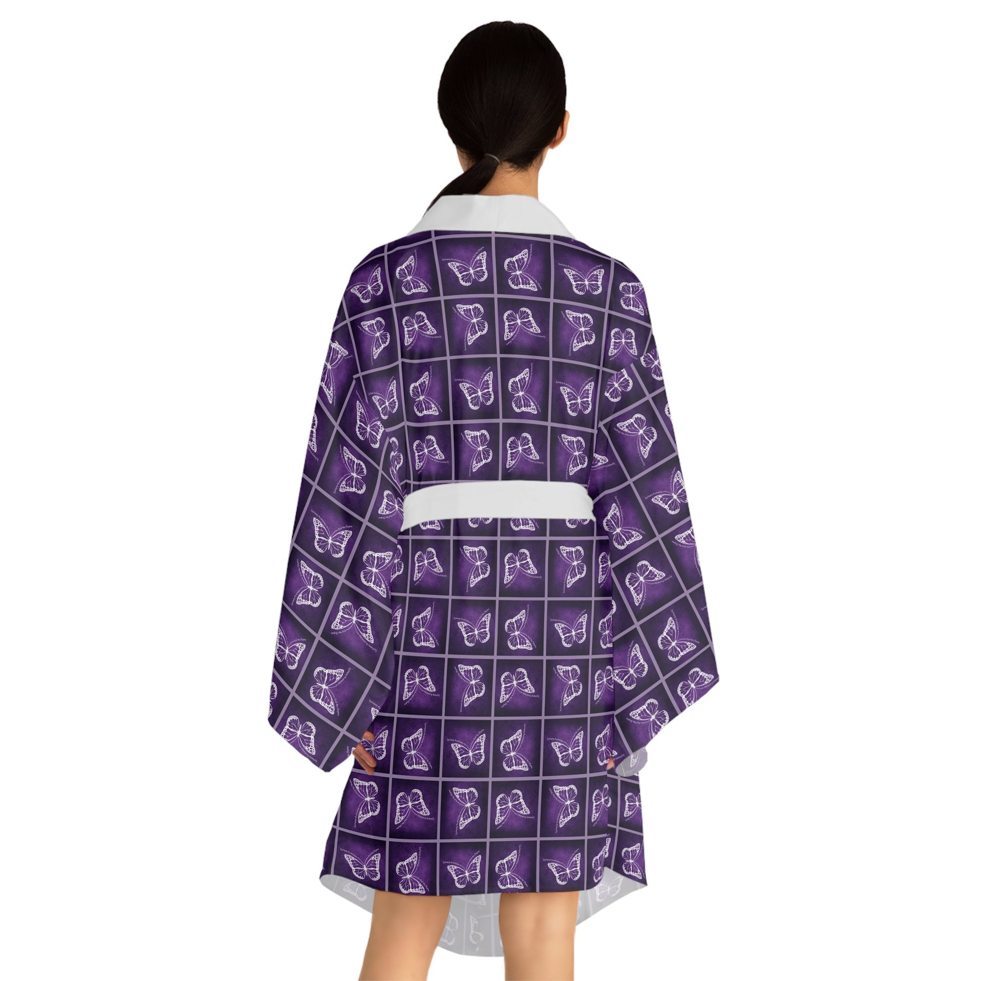 Elegant Epilepsy Butterfly Dreams Long Sleeve Kimono Robe - Korvel