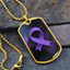 Collar con Cinta Morada de Concienciación sobre la Epilepsia