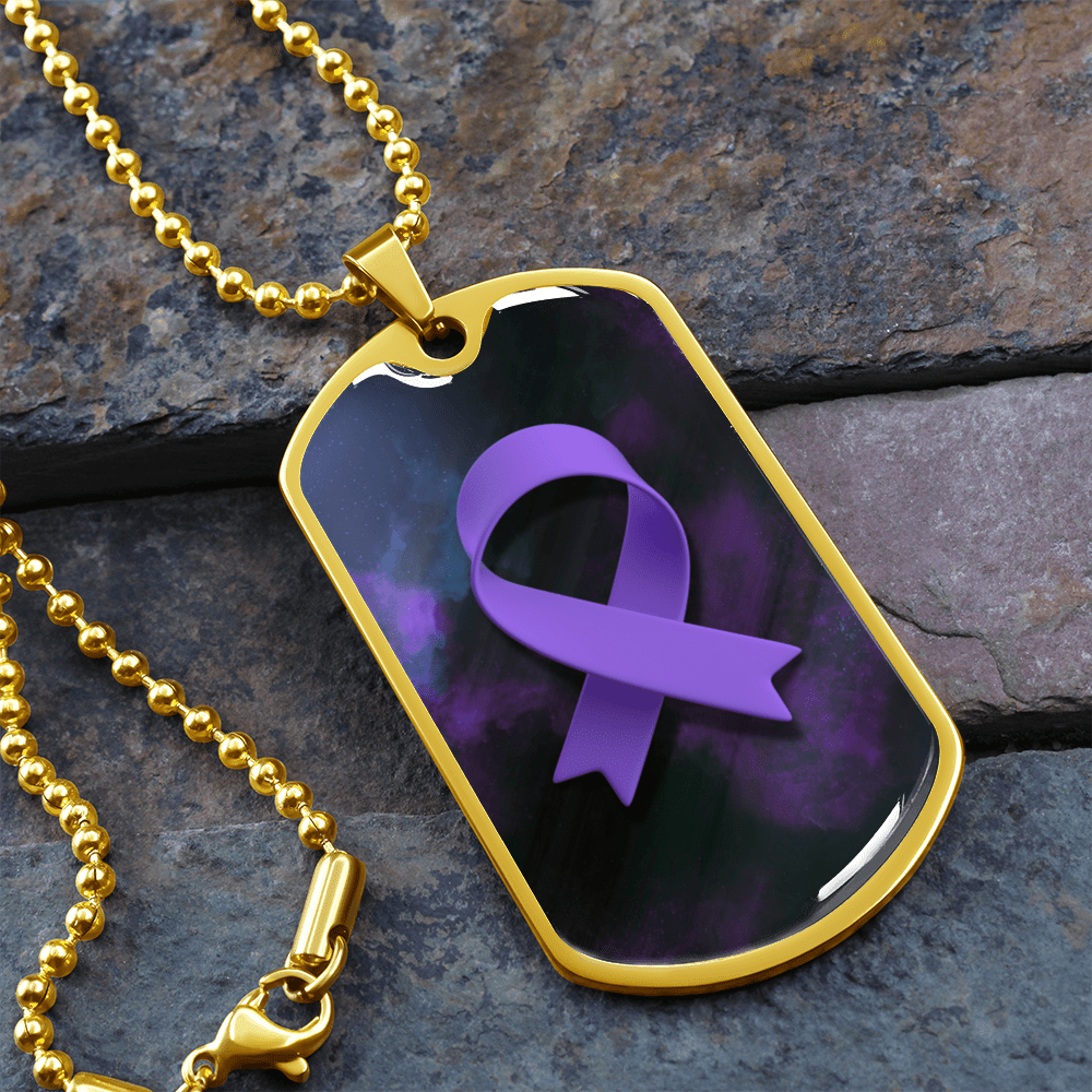 Collar con Cinta Morada de Concienciación sobre la Epilepsia