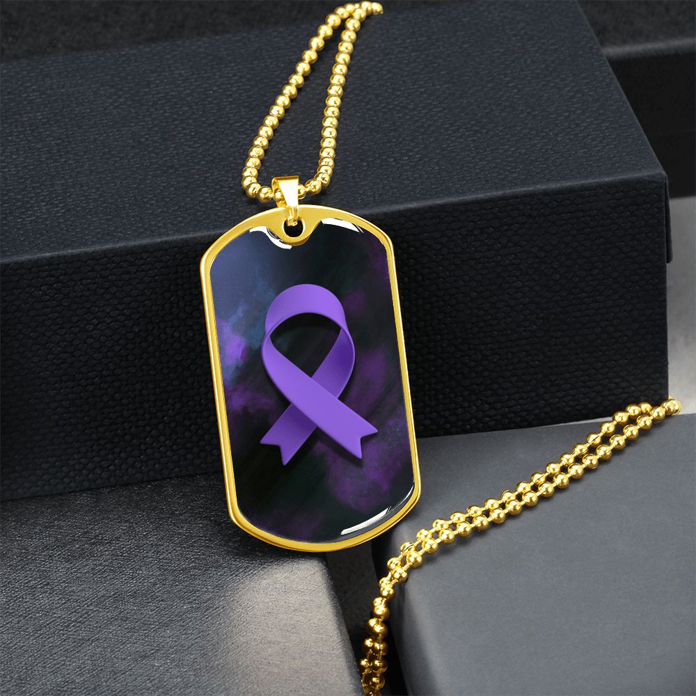 Collar con Cinta Morada de Concienciación sobre la Epilepsia
