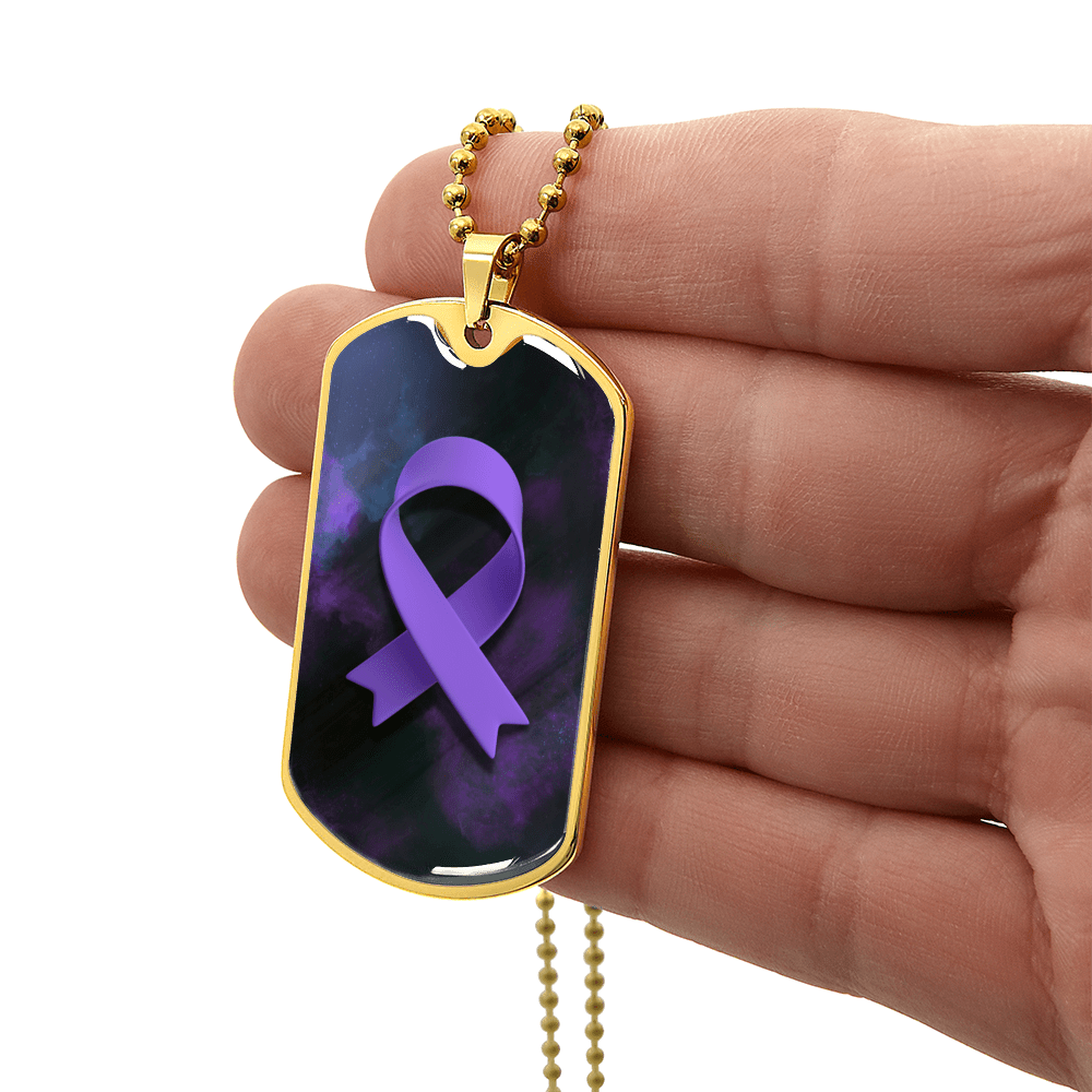 Collar con Cinta Morada de Concienciación sobre la Epilepsia