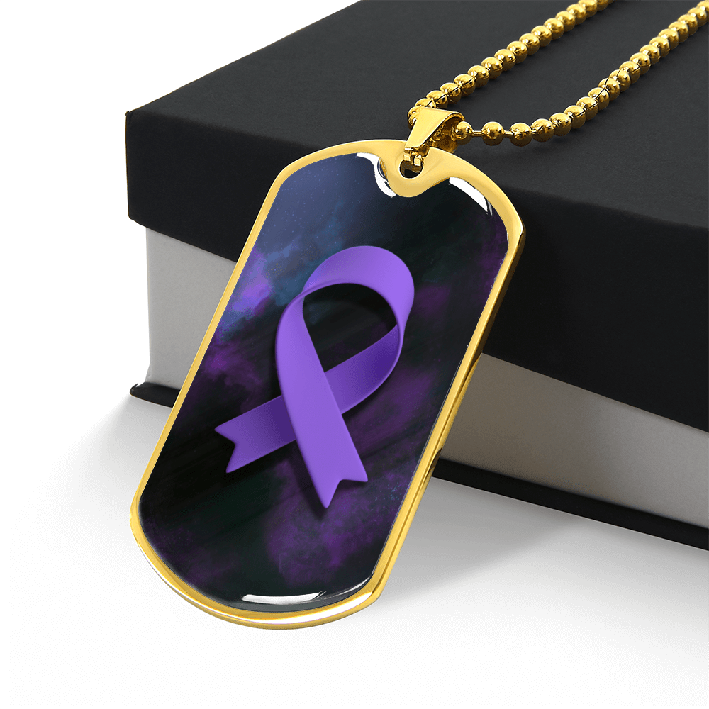 Collar con Cinta Morada de Concienciación sobre la Epilepsia
