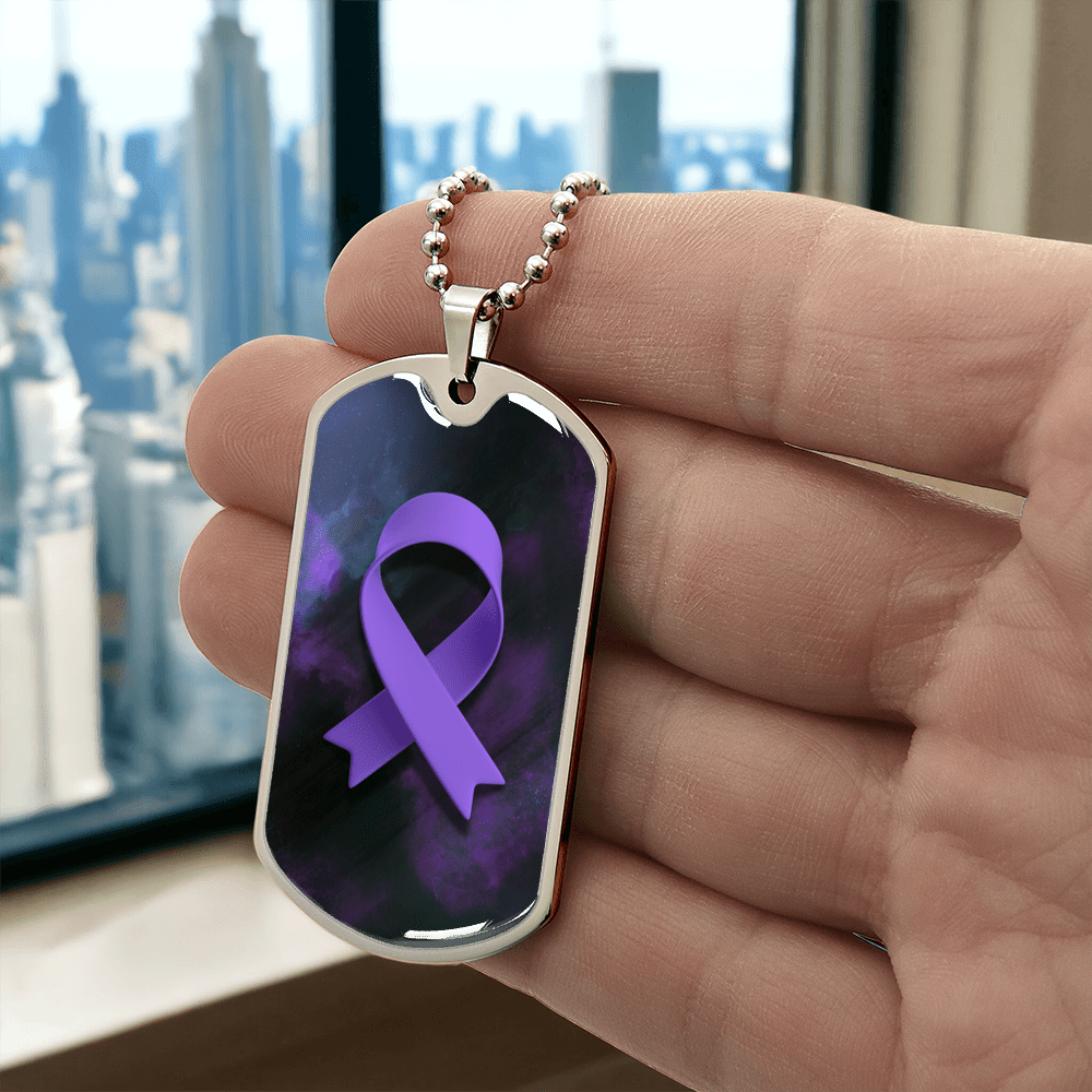Collar con Cinta Morada de Concienciación sobre la Epilepsia