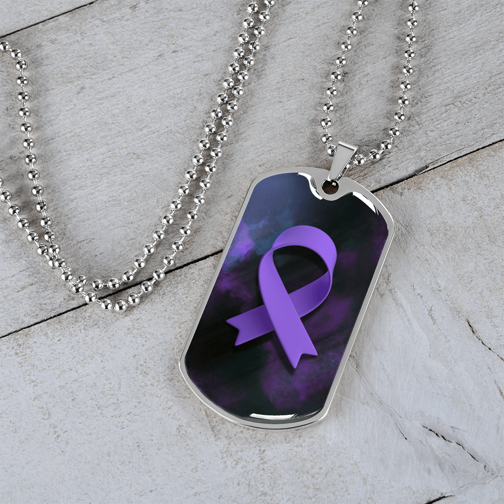 Collar con Cinta Morada de Concienciación sobre la Epilepsia