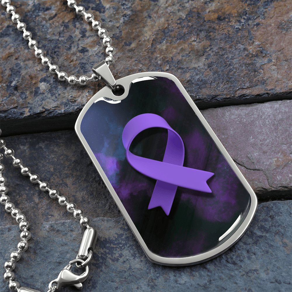 Collar con Cinta Morada de Concienciación sobre la Epilepsia