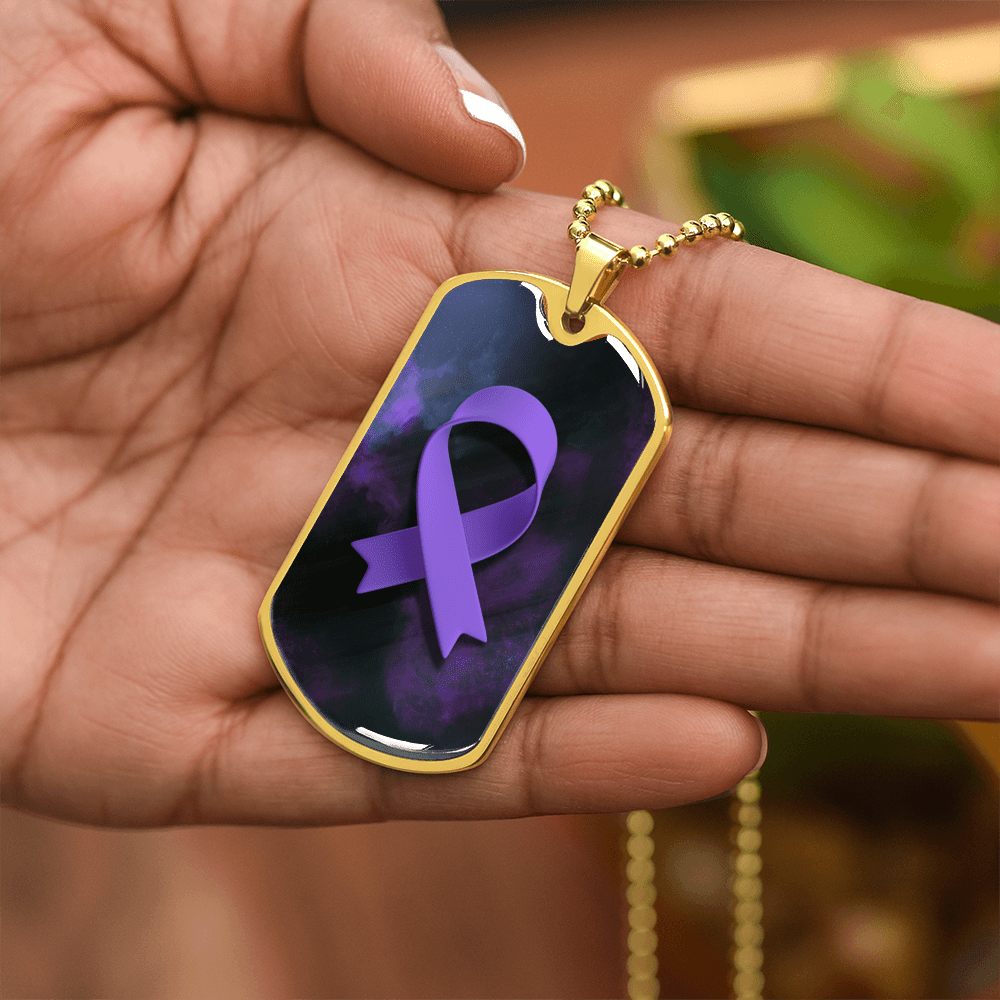 Collar con Cinta Morada de Concienciación sobre la Epilepsia
