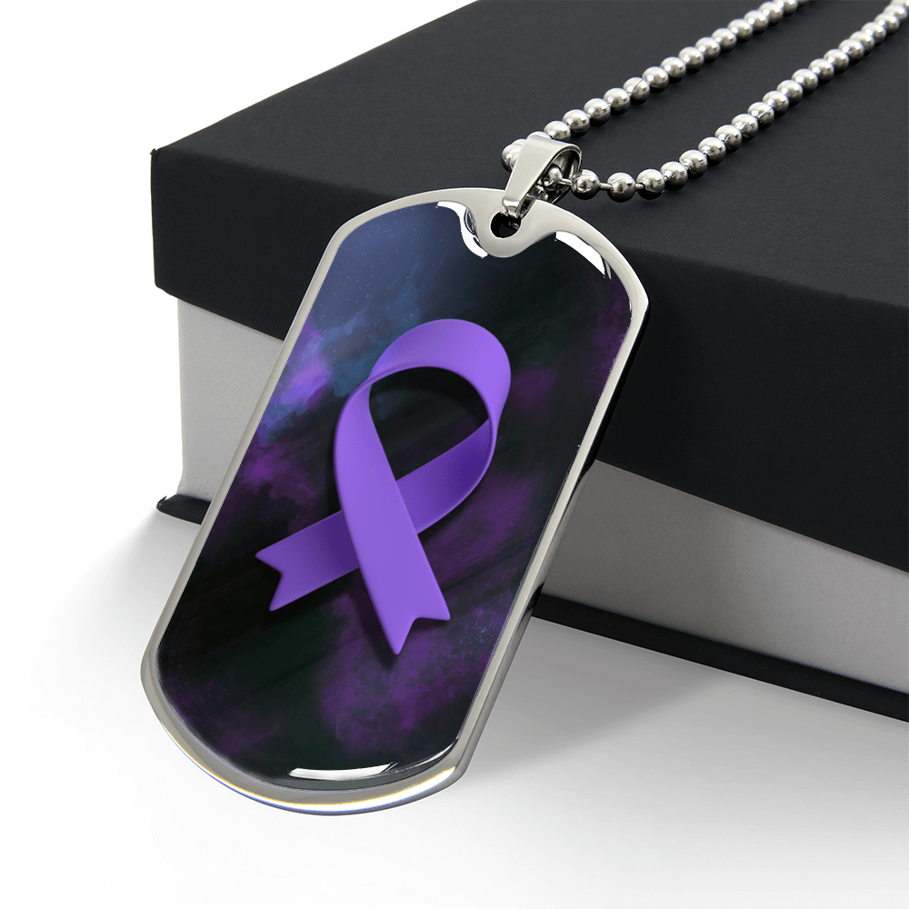 Collar con Cinta Morada de Concienciación sobre la Epilepsia