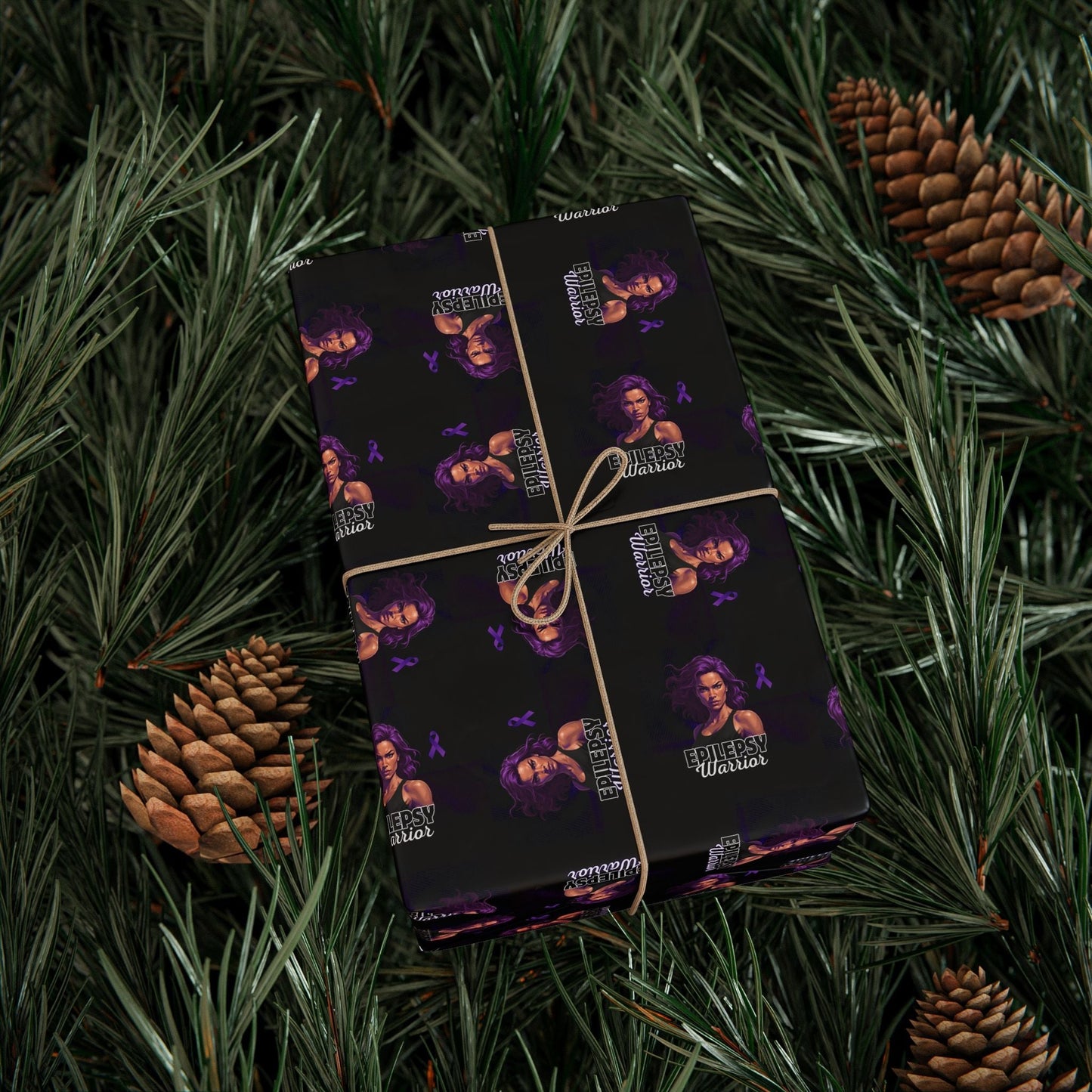 Empowering Epilepsy Warrior Woman Wrapping Paper