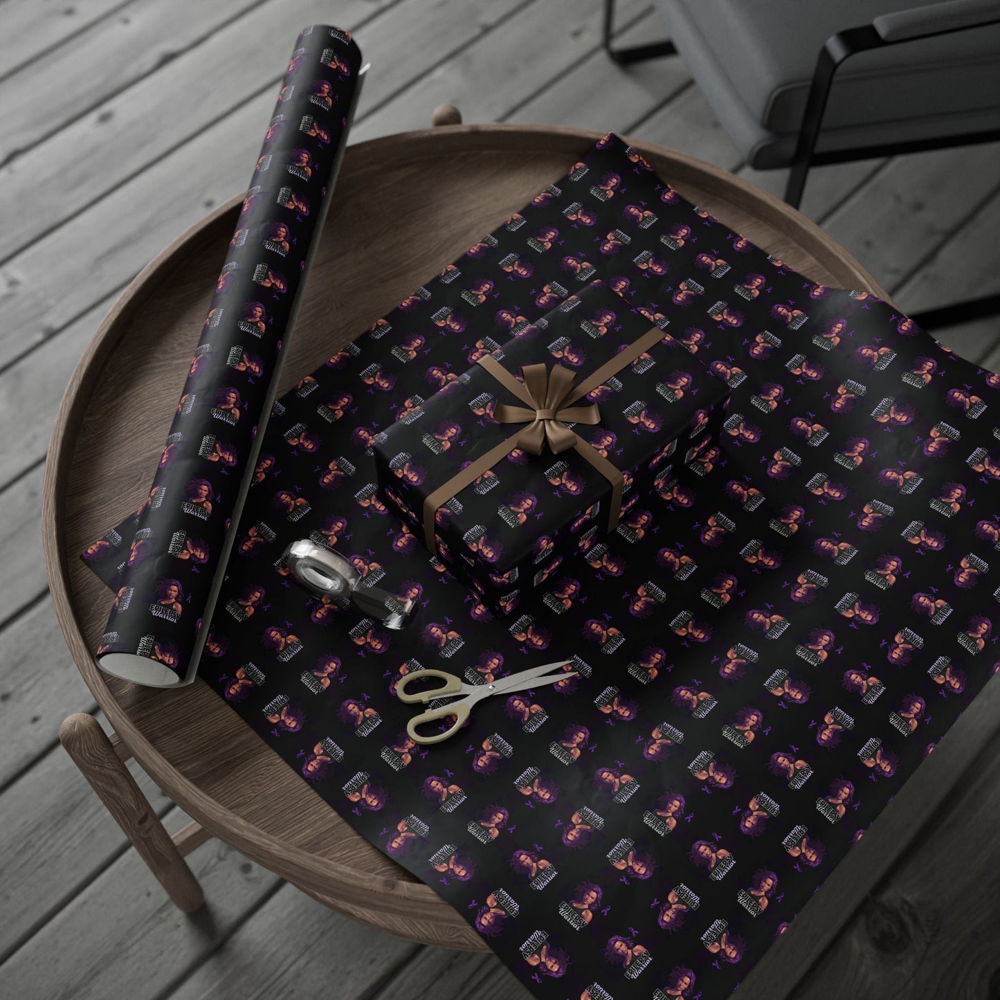Empowering Epilepsy Warrior Woman Wrapping Paper