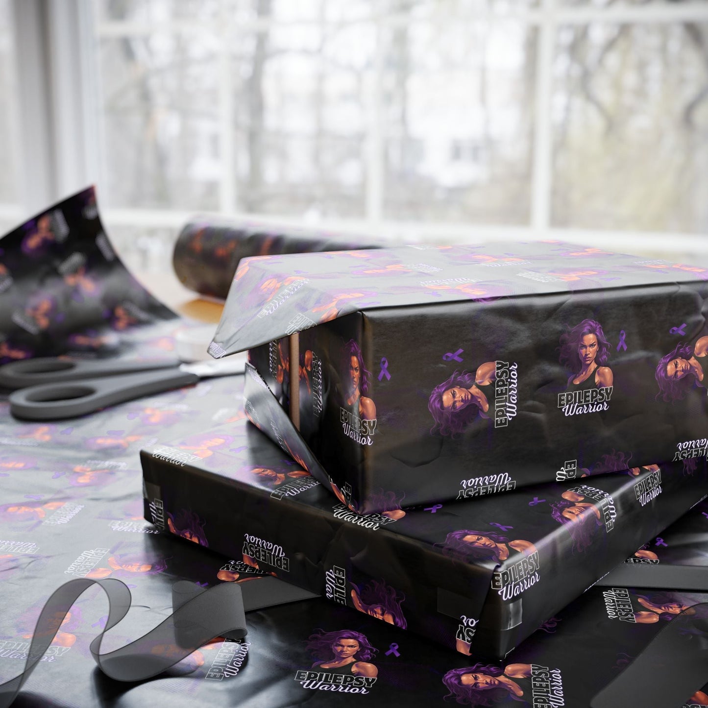 Empowering Epilepsy Warrior Woman Wrapping Paper