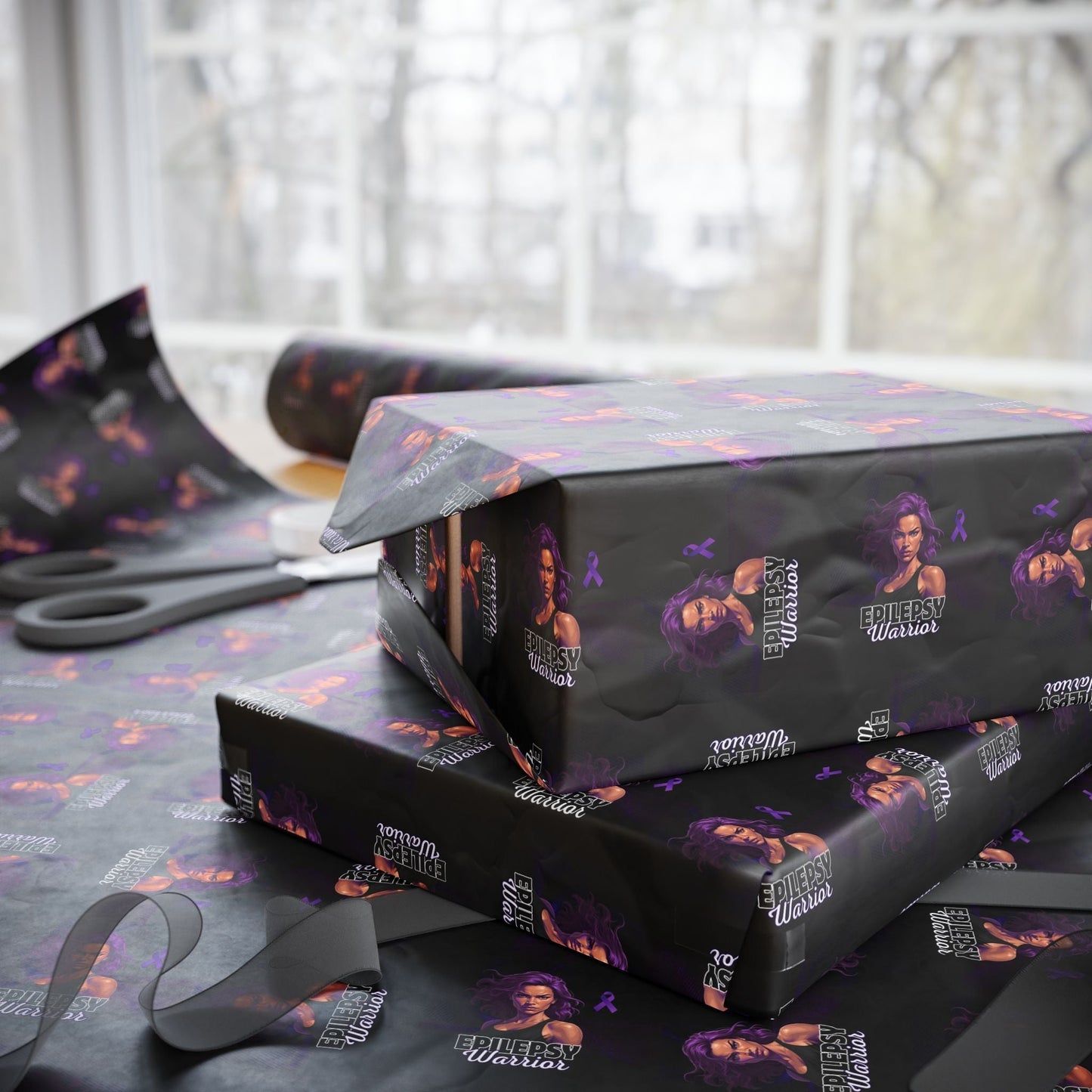 Empowering Epilepsy Warrior Woman Wrapping Paper