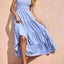 Strap top skirt with pleats and spliced A-line large swing dress - Korvel