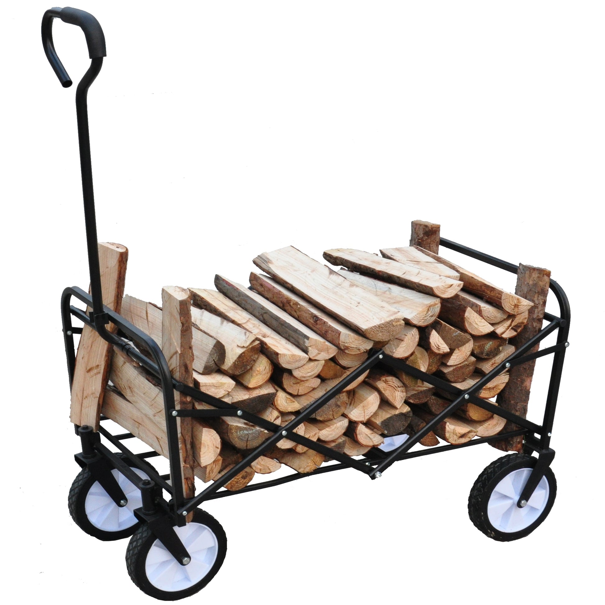 Folding Wagon Garden Shopping Beach Cart (Red) - Korvel