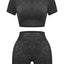 OLCHEE Women's Seamless Acid Wash Yoga Set - Coffee, Small