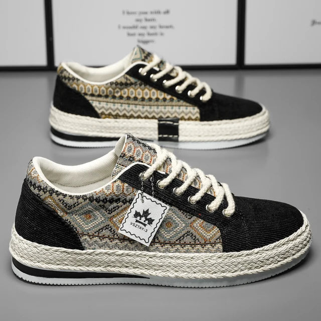 Espadrilles Men Sneakers Flat Canvas Shoes For Men Yuppie Casual Walking Shoes Male Linen Men's Shoes Fisherman's Sneakers Man - Korvel
