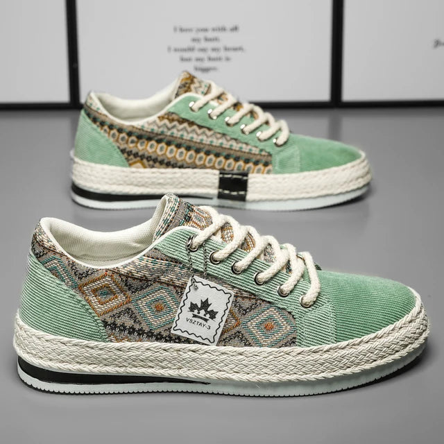 Espadrilles Men Sneakers Flat Canvas Shoes For Men Yuppie Casual Walking Shoes Male Linen Men's Shoes Fisherman's Sneakers Man - Korvel