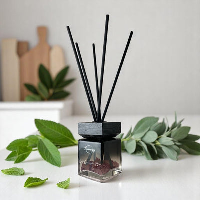 Revitalizing Eucalyptus Mint Crystal-Infused Reed Diffuser, 100ml - Korvel