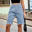 European and American denim ripped cropped pants, fashionable fringed fringe jeans for women - Korvel