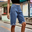 European and American denim ripped cropped pants, fashionable fringed fringe jeans for women - Korvel
