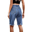 European and American denim ripped cropped pants, fashionable fringed fringe jeans for women - Korvel