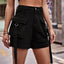 European and American denim work pants, casual pocket shorts elastic waistband for women - Korvel