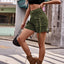 European and American denim work pants, casual pocket shorts elastic waistband for women - Korvel