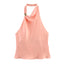 Conjunto de Chaleco Sin Mangas Rosa Chic y Falda de Cintura Alta