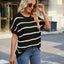 Stylish Striped Round Neck Pullover Top for Women