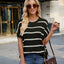 Stylish Striped Round Neck Pullover Top for Women