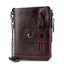 European and American first-layer kraft card bag men's short genuine leather wallet Father's Day gift - Korvel