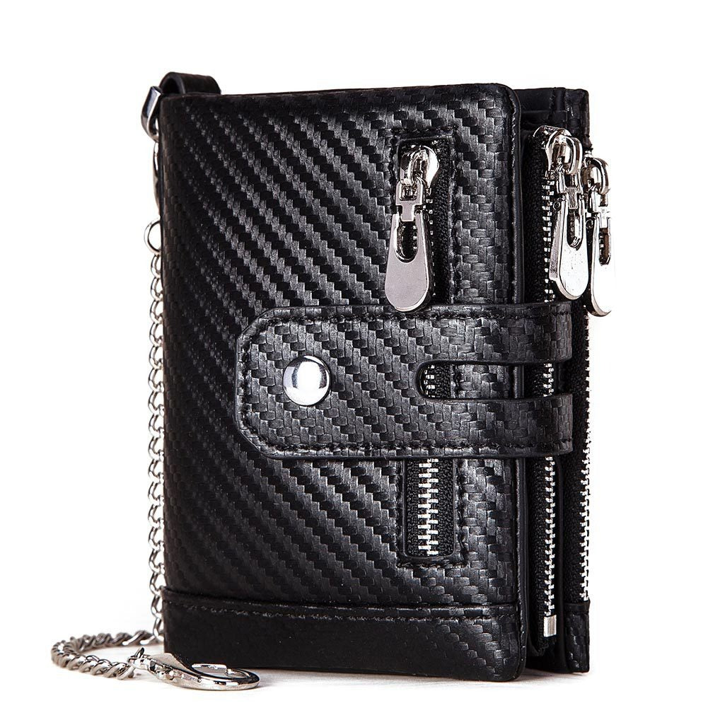 European and American first-layer kraft card bag men's short genuine leather wallet Father's Day gift - Korvel