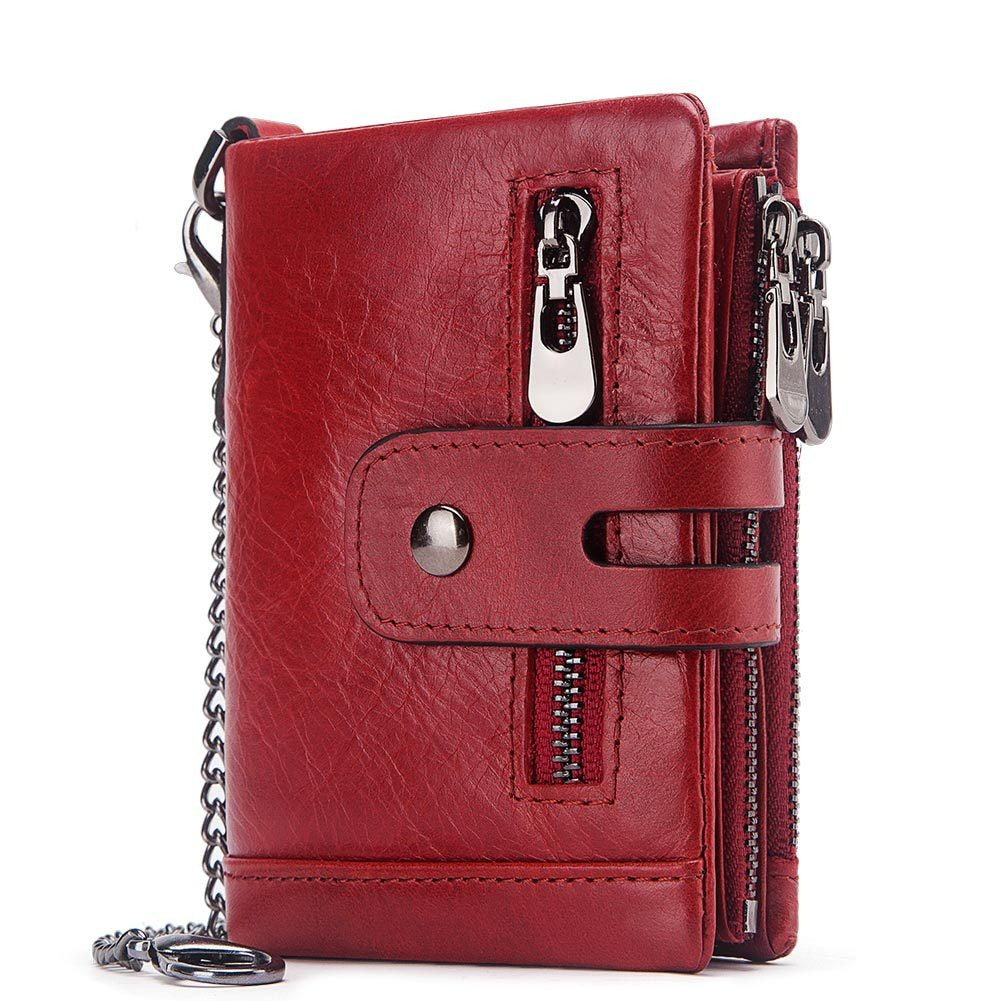 European and American first-layer kraft card bag men's short genuine leather wallet Father's Day gift - Korvel