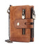 European and American first-layer kraft card bag men's short genuine leather wallet Father's Day gift - Korvel