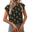 Elegante Top de Punto Floral con Cuello Redondo para Mujeres