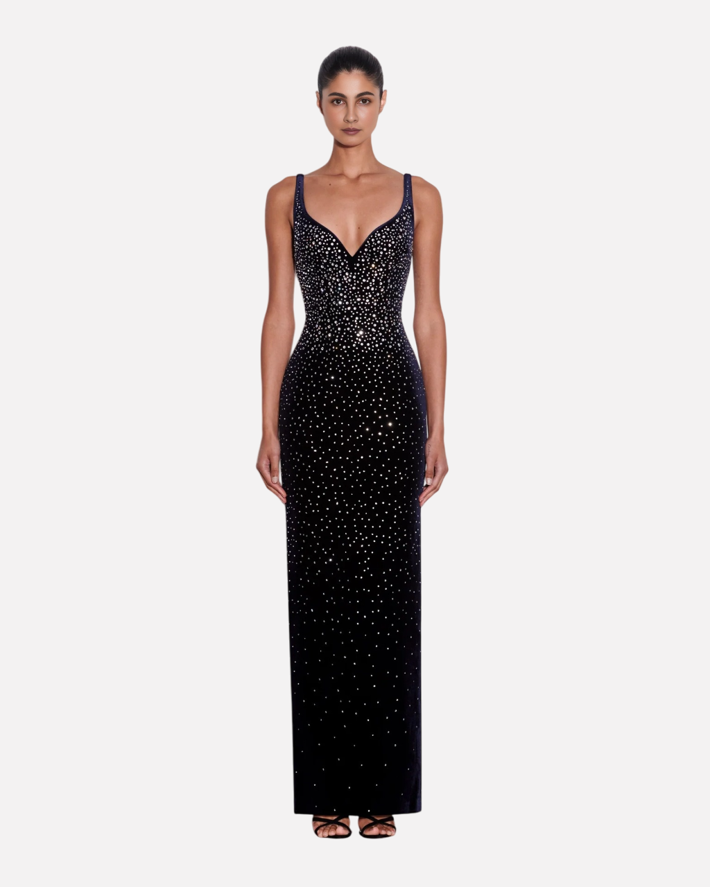 European and American sexy fashion socialite temperament hot diamond suspender backless long dress women's dress - Korvel