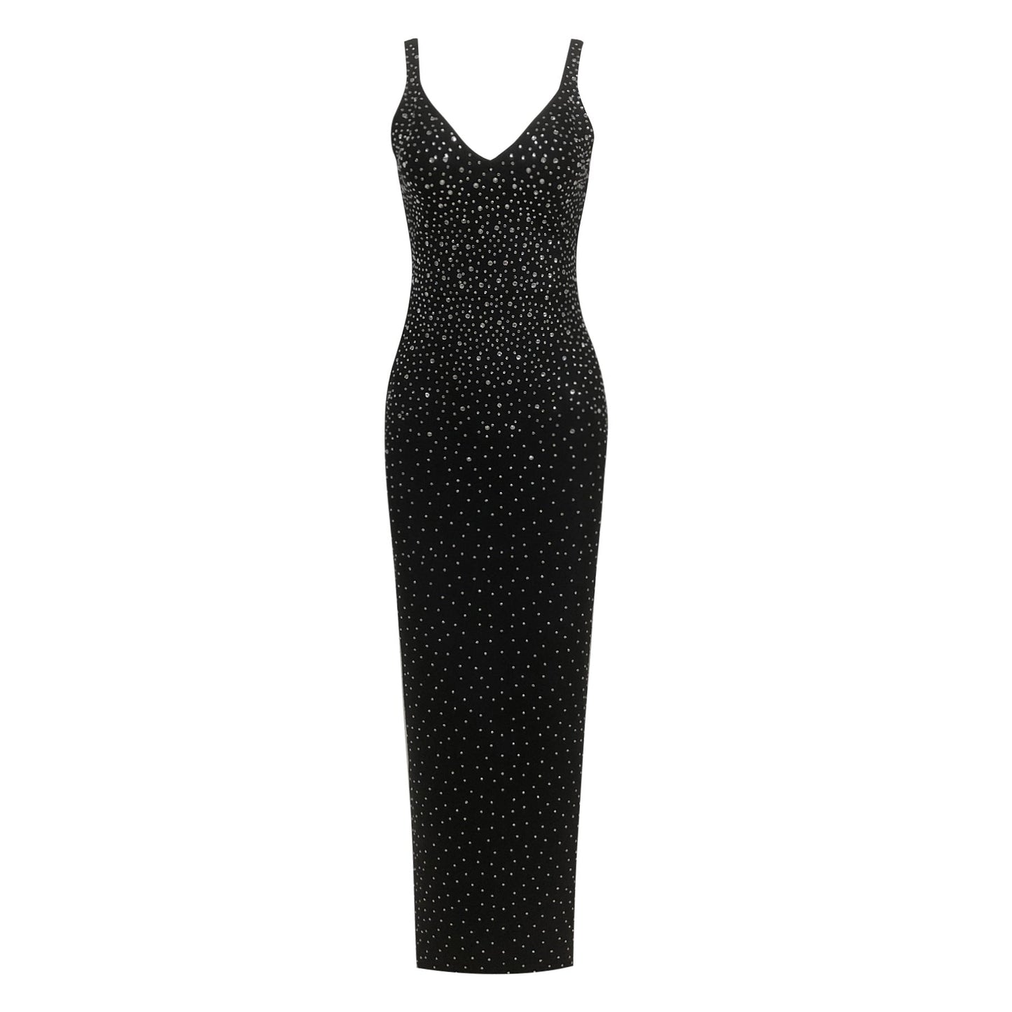 European and American sexy fashion socialite temperament hot diamond suspender backless long dress women's dress - Korvel