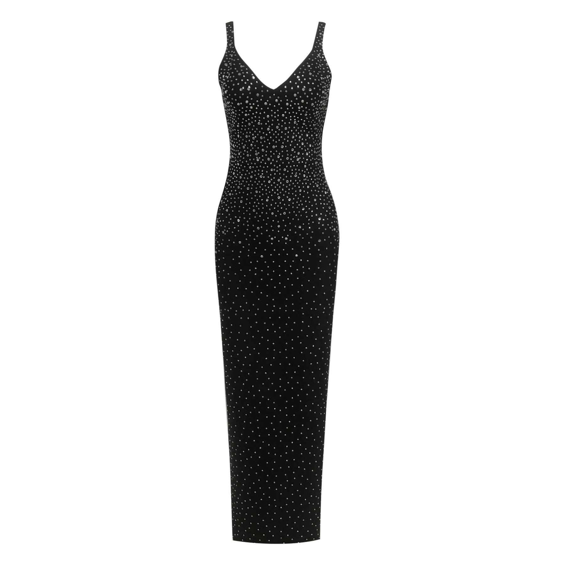 European and American sexy fashion socialite temperament hot diamond suspender backless long dress women's dress - Korvel