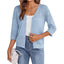 European and American shawl hollow knitted V-neck cardigan - Korvel