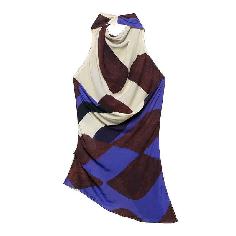 European and American style women's fashion casual printed neck hanging set - Korvel