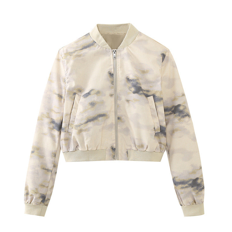 European and American style women's fashion casual tie dye jacket jacket, half skirt set - Korvel