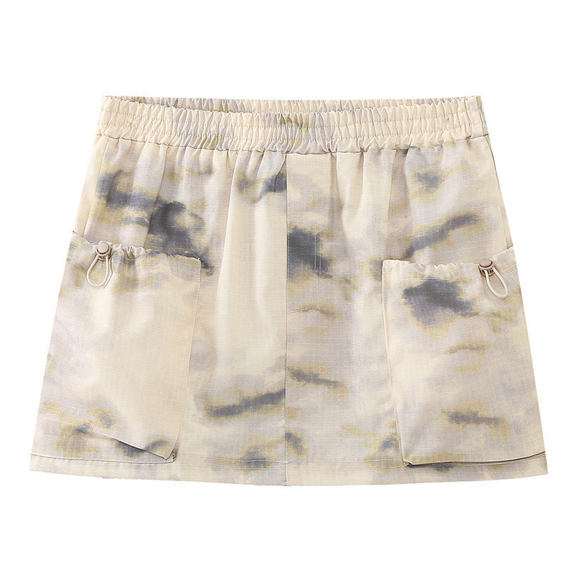 European and American style women's fashion casual tie dye jacket jacket, half skirt set - Korvel