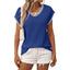European and American V-neck Short Sleeved Striped Top