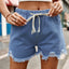 Shorts en denim décontractés pour femmes, taille élastique
