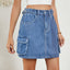Jupe en denim courte ajustable pour femmes