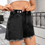 European and American women's adjustable waist versatile denim shorts - Korvel