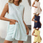 Ensemble de shorts sans manches tricoté chic pour femmes
