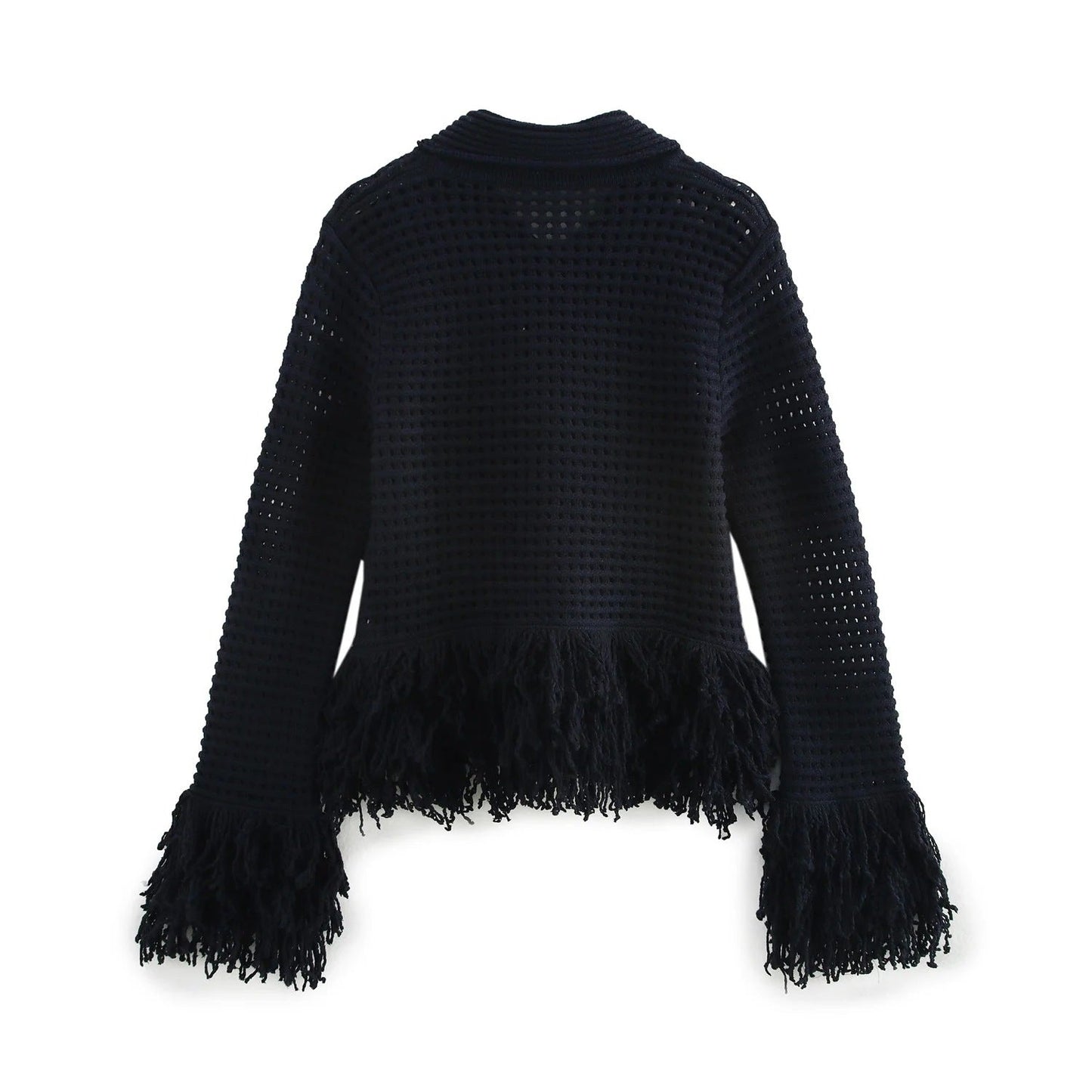 Versatile Women's Tassel Knit Sweater and Skirt Set